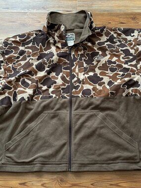 Drake Waterfowl Camo Fleece Jacket Brown/Tan Hunting Jacket Men’s Size 3XL